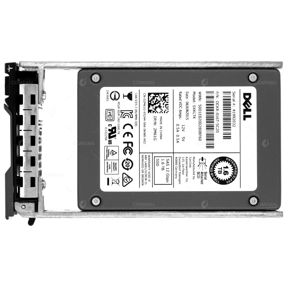 2M61G DELL 1.6TB SSD SAS 12G 2.5 SFF HOT-SWAP WRITE ENTERPRISE SSD 02M61G,SXKLTK